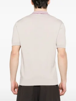 Polo in maglia beige