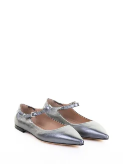 Pomme Dor Ballerina In Pelle Laminata Acciaio