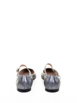 Pomme Dor Ballerina In Pelle Laminata Acciaio