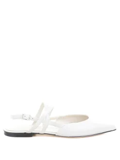 Pomme Dor Chanel Slingback Flat Bianca