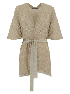 Poncho degradato in viscosa e lurex