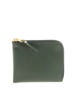 Porta monete verde bottiglia con zip