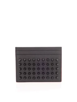 Portacarte borchiato in pelle