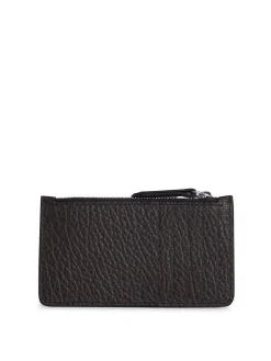 Portacarte in pelle marrone