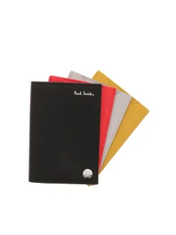 Portacarte nero con dettagli multicolor