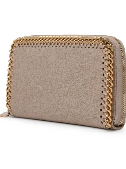 Portafoglio continental in poliestere beige