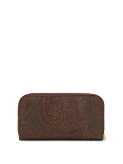 Portafoglio lungo con logo paisley multicolor