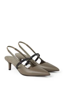 Pumps Con Cinturino Posteriore Monili