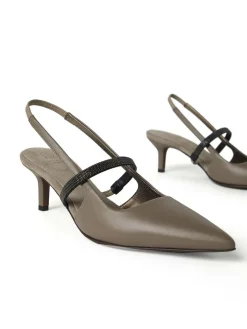 Pumps Con Cinturino Posteriore Monili