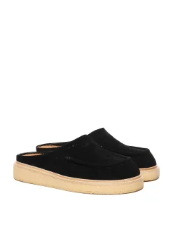 Sabot In Camoscio Nero Con Suola In Para