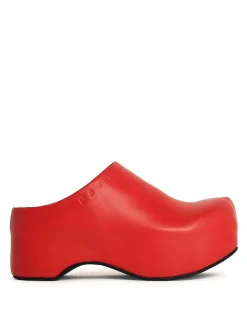 Sabot in pelle rossa