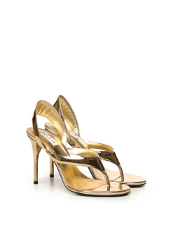Sandali a flip-flop in pelle laminata