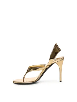 Sandali a flip-flop in pelle laminata