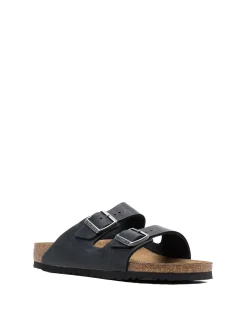 Sandali Arizona in pelle nera con fibbia