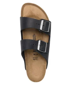 Sandali Arizona in pelle nera con fibbia