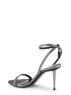 Sandali Con Tacco In Pelle Laminata