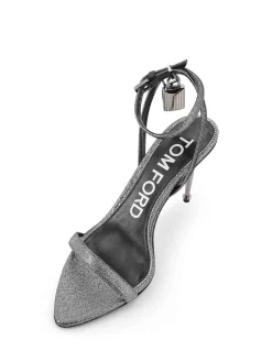 Sandali Con Tacco In Pelle Laminata