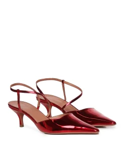 Sandali demi in pelle specchio