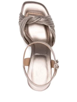 Sandali in metallo marrone chiaro