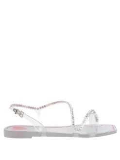 Sandali piatti in gomma argento