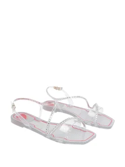 Sandali piatti in gomma argento