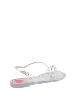 Sandali piatti in gomma argento