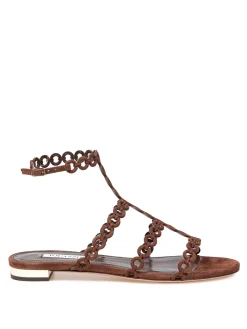 Sandalo Flat Infinity Chain In camoscio