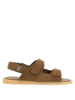 Sandalo in pelle scamosciata