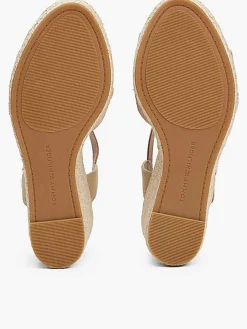 Satinato alto cuneo espadrille