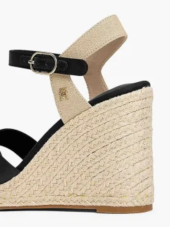 Satinato alto cuneo espadrille