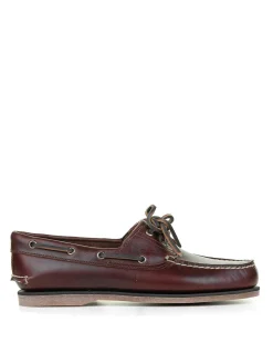 Scarpa Da Barca In Pelle Ingrassata Marrone