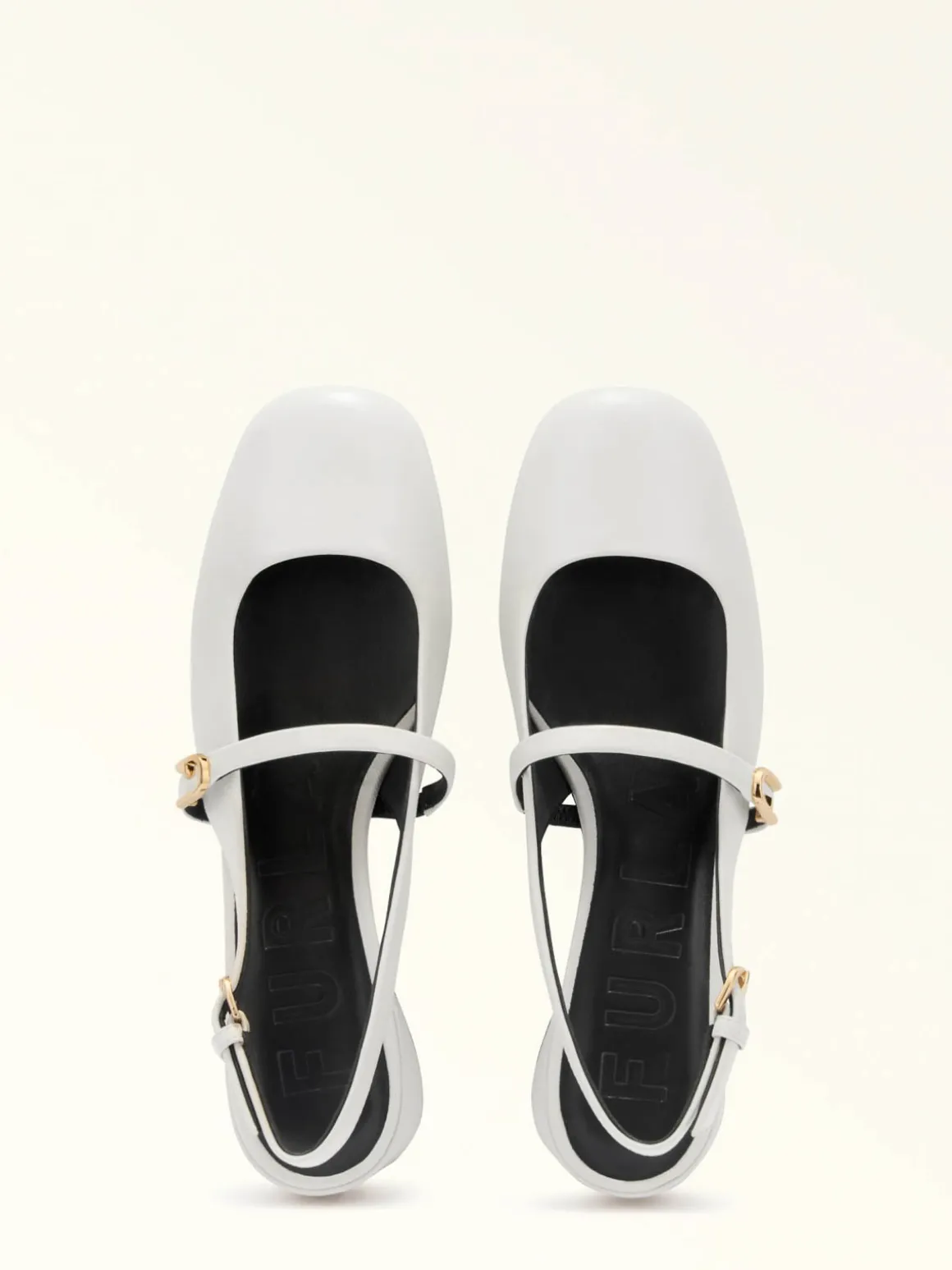 Scarpa Mary Jane In Pelle Colore Marshmallow