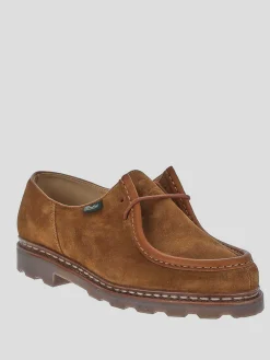 Scarpe stringate in camoscio