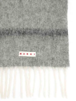 Sciarpa alpaca grigia con frange