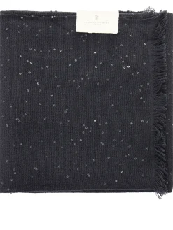 Sciarpa in cashmere e seta con paillettes
