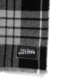 Sciarpa In Lana Tartan Con Logo