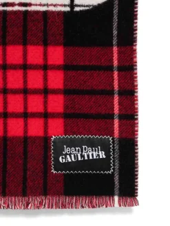 Sciarpa In Lana Tartan Con Logo