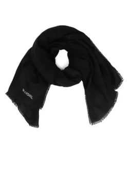 Sciarpa nera Foulard con logo Jacquard