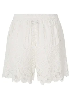 Serenata White Cotton Bleded Short
