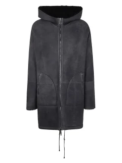 Shearling Reversibile Con Cappuccio