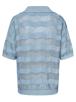 Shirt di polo azzurro oversize