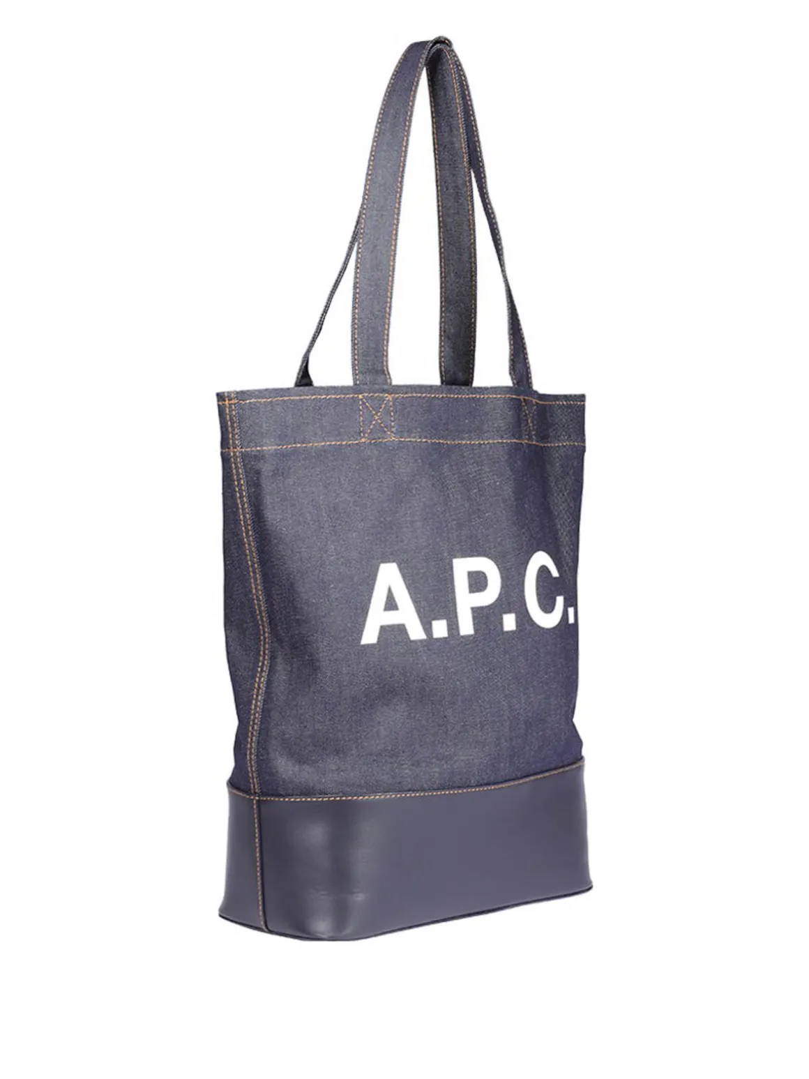 Shopper Axel in denim e pelle