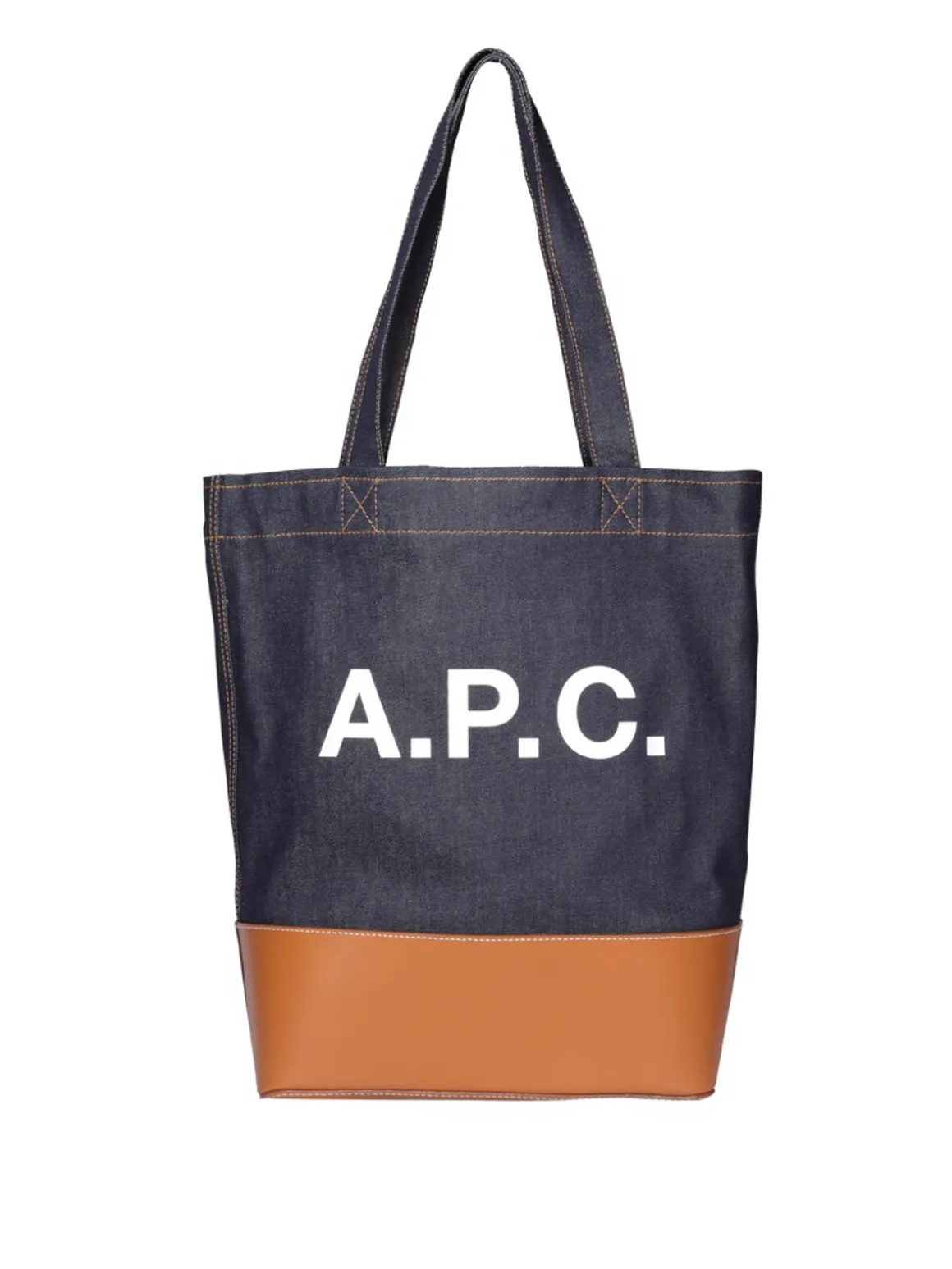 Shopper Axel in denim e pelle