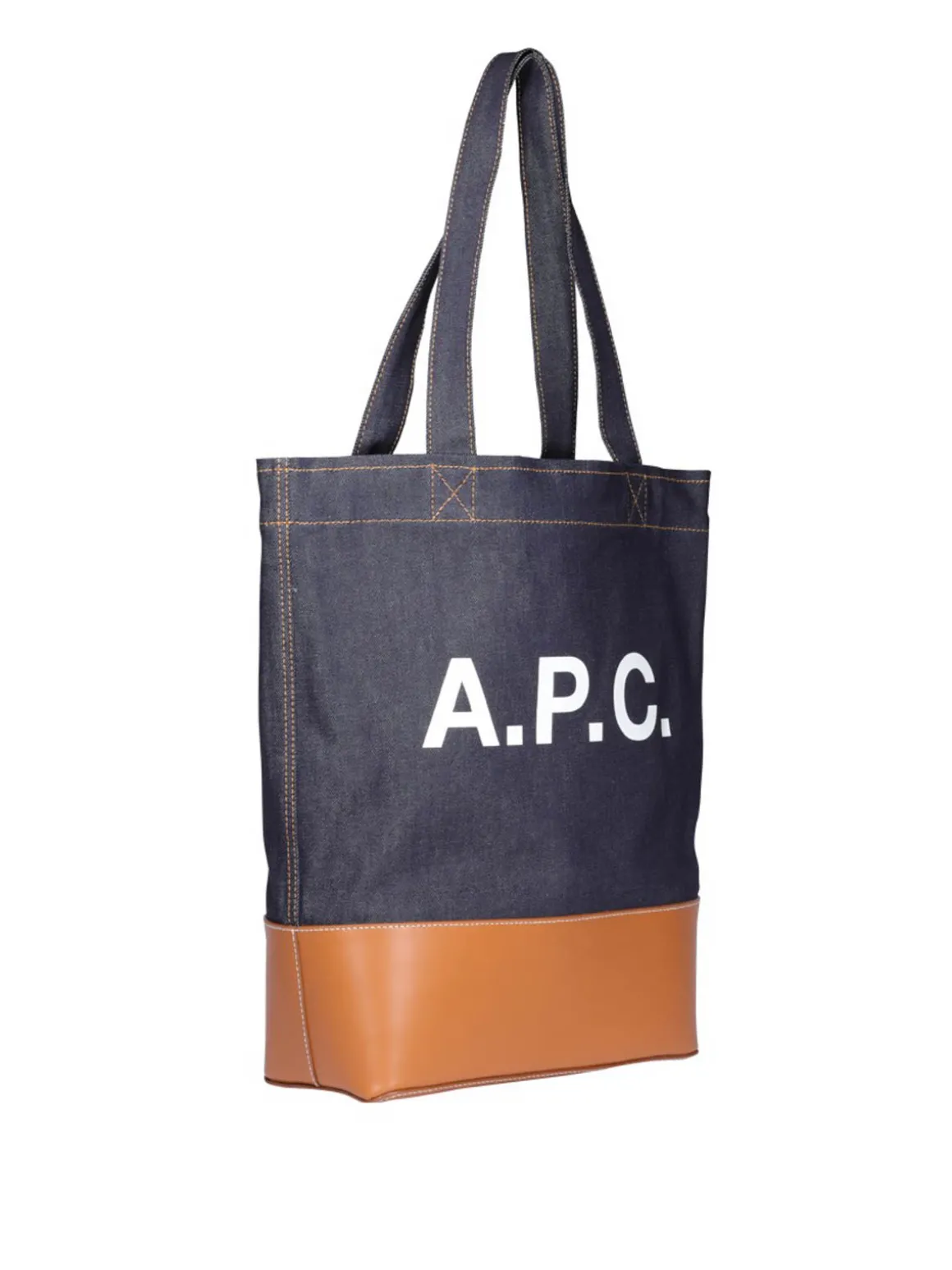 Shopper Axel in denim e pelle