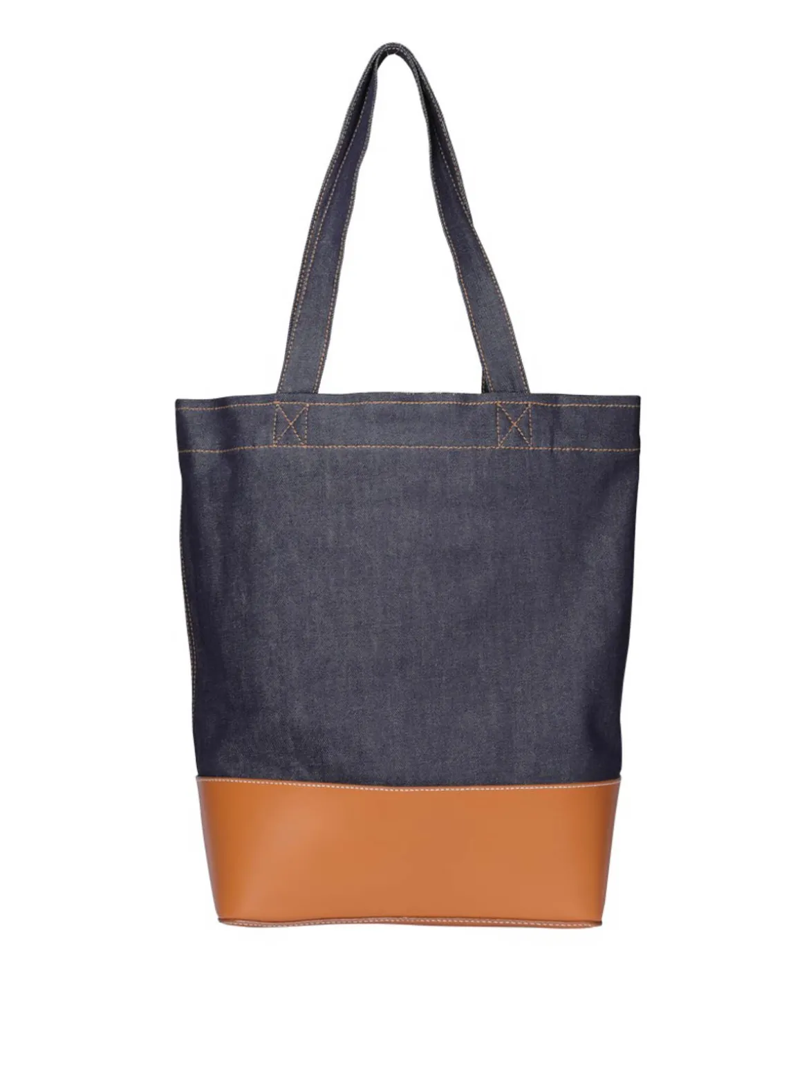 Shopper Axel in denim e pelle