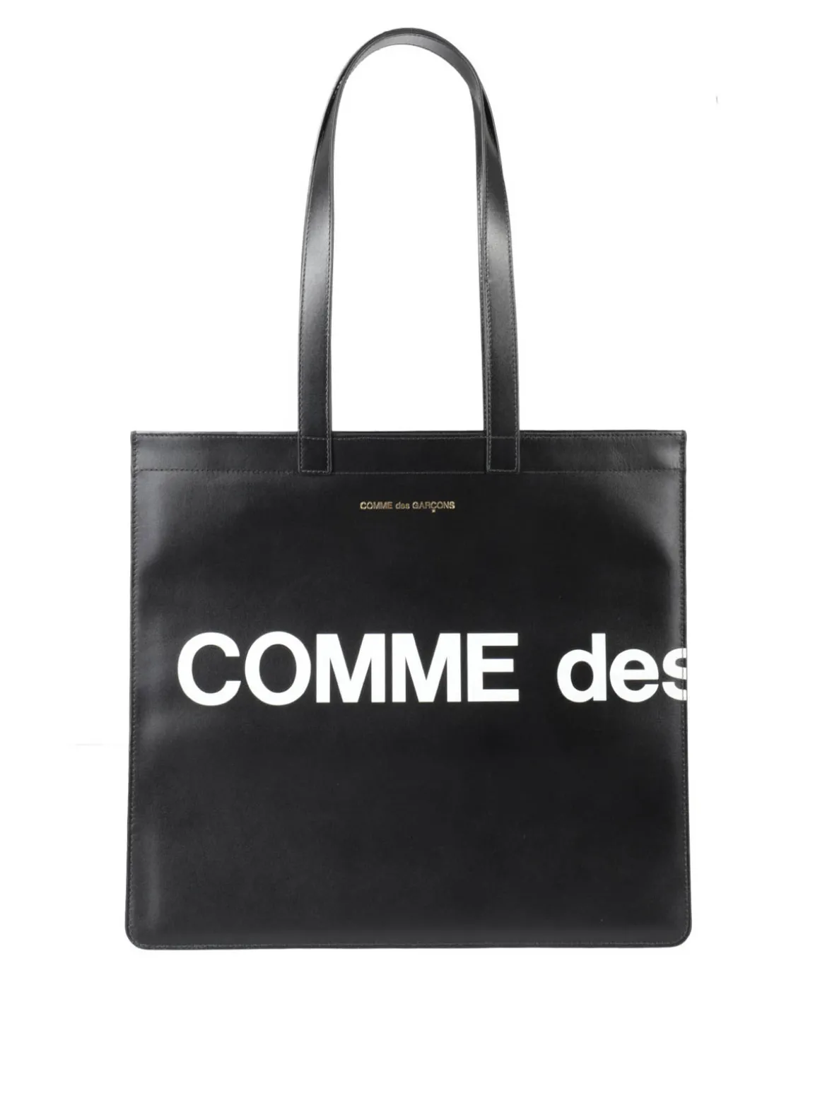 Shopper in pelle con maxi logo