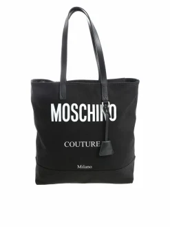 Shopper in tessuto nero logata
