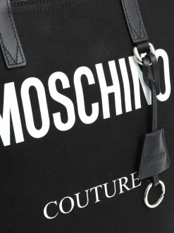 Shopper in tessuto nero logata