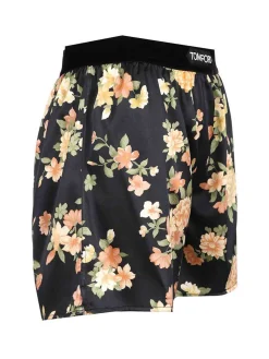 Shorti in stile pugile in seta satinica