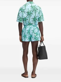 Shorts da spiaggia a motivi blu e verdi
